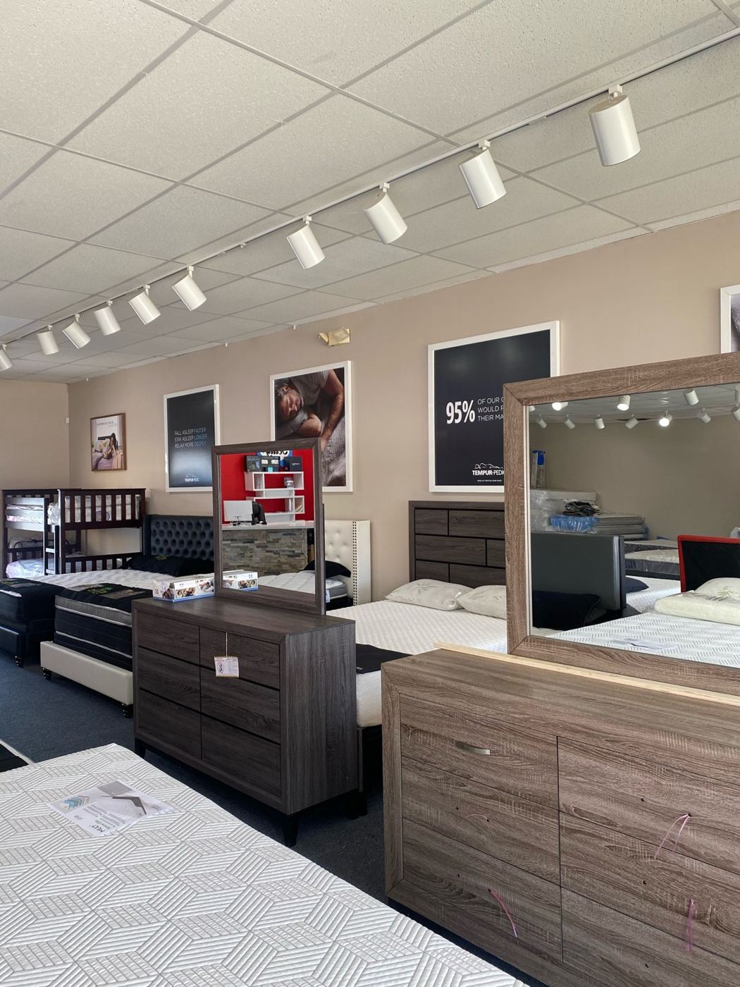 Dressers in showroom