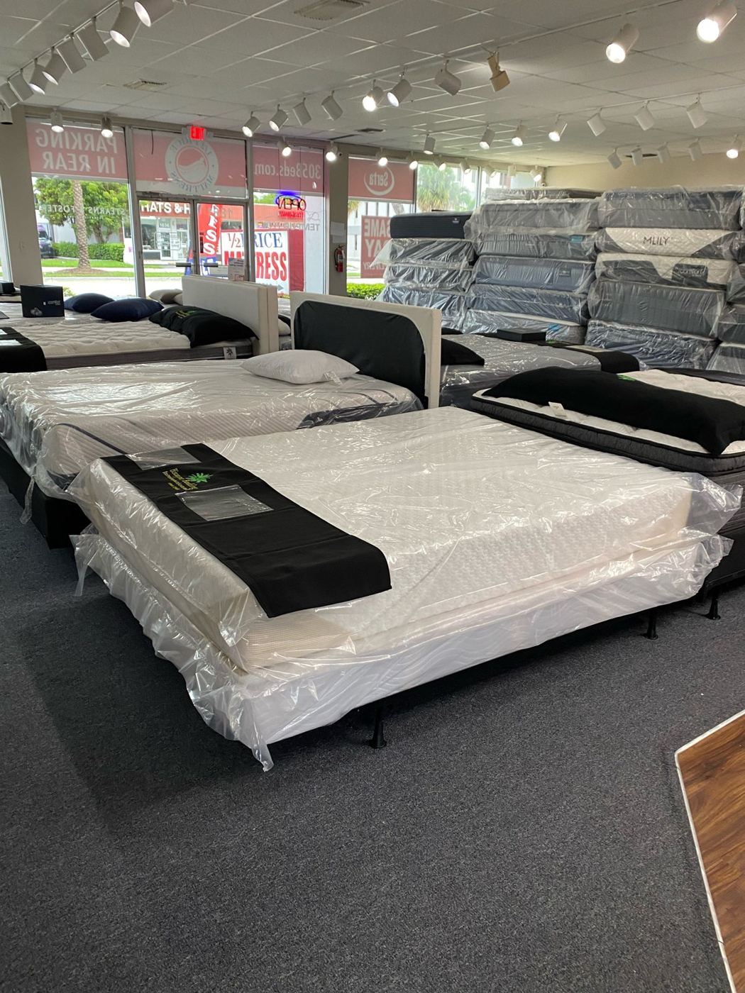 Showroom mattresses